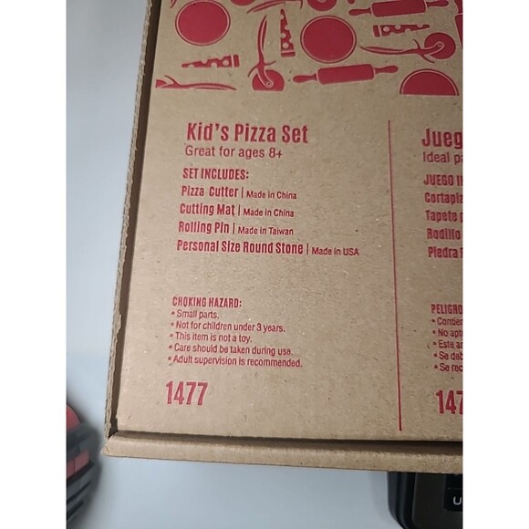 New Pampered Chef 1477 "Let’s Make Pizza" Kid’s Pizza Set stoneware - Picture 8 of 8